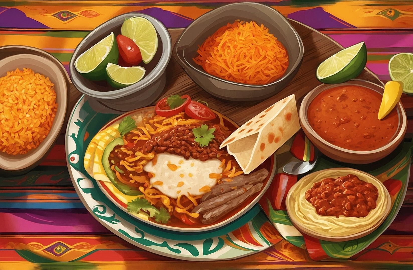 Imagen de comida mexicana vibrante.